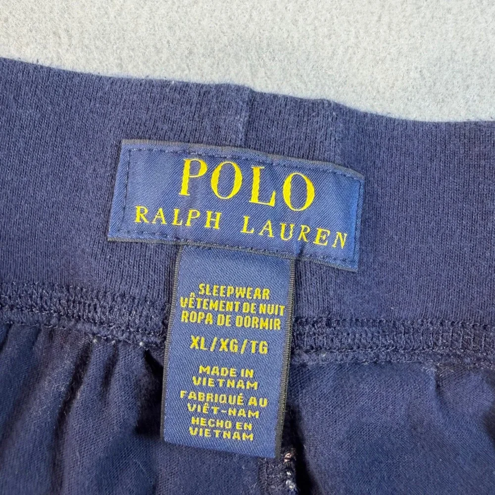 Polo Ralph Lauren Mens XL Navy Blue Holiday Polo Bear Pajama Jogger Pants